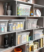 WYT 6-Pack Clear 7 Quart Storage Latch Box/Bins, Plastic Stackable Latching Box with Brown Handle and Lid, Multi-Purpose, 7 Litre - Image 5
