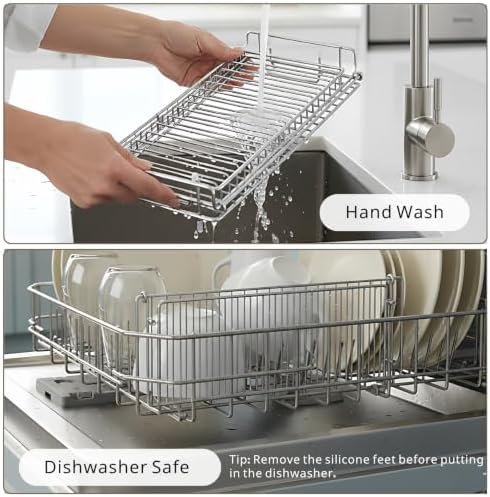 Collapsible Dish Drying Rack, Stainless Steel Dish Rack for Small Kitchens - Image 4