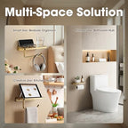 TRUSTMI Toilet Paper Holder with Phone Shelf, Zinc Alloy, Brushed Gold - Image 4