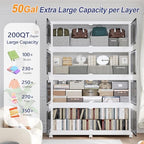 200Gal Extra Large Foldable Storage Organizer with Lid, 800QT Stackable Plastic Storage Bins with Clear Magnetic Doors & Wheels, for Bedroom Garage Closet Kitchen Dorm Home (4‑Pack) - Image 3