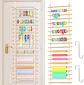 Over The Door Ribbon Organizer ：20 Tier Wood Wrapping Paper Display Rack Large Gift Paper Storage Easy wall Door Mount Multiple Mounted Ribbon Holder Rack Craft Room Roll by Unknown