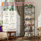 Golpart Basket Shelves Closet Rack with Wheels Metal Pantry Wire Shelf Unit - Image 6