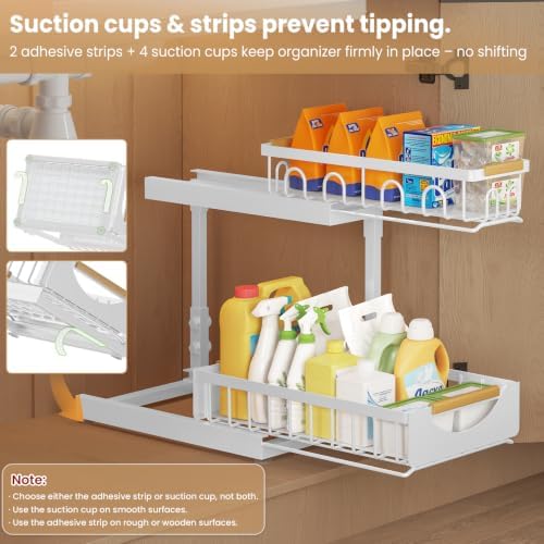 Under Sink Organizer and Storage for Bathroom and Kitchen - 2 Pack 2 Tier - Image 6
