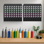 2 Pcs Paint Organizer, Wall-mountable Craft Paints Storage Rack, PVC Board,12.99X3.54X12.99 in,for DIY Crafters Spray Painters Studios, Galleries (Black) - Image 3