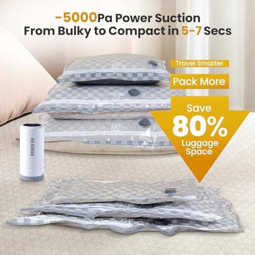 18 Pack Vacuum Storage Bags for Travel with Pump,Space Saver for Clothes - Image 4