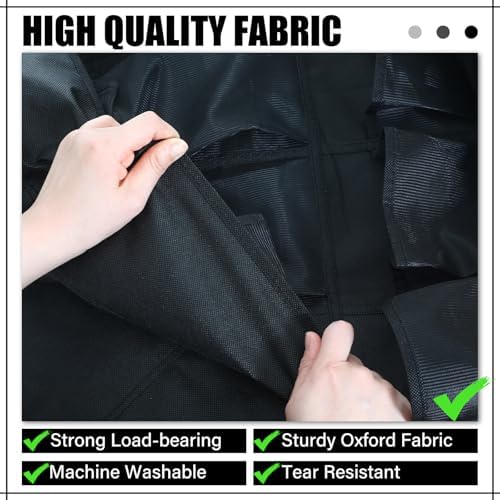 Windyun 2 Pcs 40 Pocket Over the Door Shoe Organizer, Black - Image 5