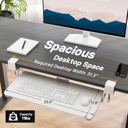 BONTEC Under Desk Keyboard Tray, Pull-Out Keyboard & Mouse Platform - Image 5