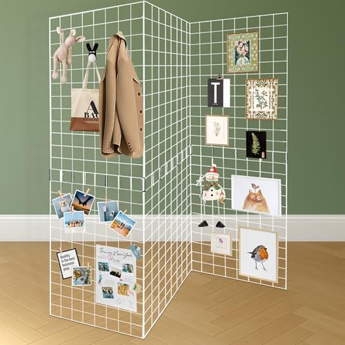 Grid Wall Panels 3 Pcs, Commercial Grade Gridwall Panels, Metal Grid Wall Panel Display Stand, You Can DIY 6 Pack 2'x3' or 3 Pack 2'x6', White by Unknown