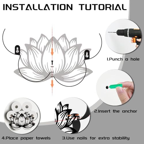 Lotus Toilet Paper Holder Wall Mount/Stand for Extra 8 Rolls - Image 4