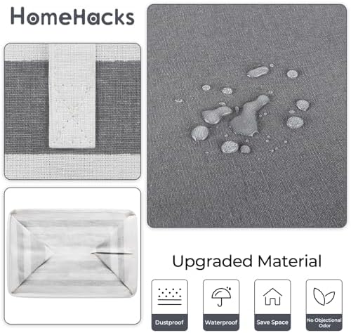 HomeHacks 2 Pack Laundry Baskets, Laundry Hampers Bags (Grey+Pink 100L) - Image 5