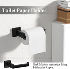5-Pieces Matte Black Bathroom Accessories Set 23.6 Inch Towel Bar Set. - Image 5