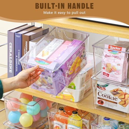Freebat 6 Pack Clear Storage Bins with Lids, 7 Quart Pantry Organizer Bins - Image 4