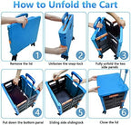 FELICON SELORSS Foldable Utility Cart Portable Rolling Crate-Light Blue - Image 4