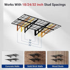 FLEXIMOUNTS 4-Pack 2x4ft Wall Shelf Garage Storage Rack Wall Mounted, Black - Image 3