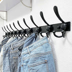 Dseap Coat Rack Wall Mount 37”, Heavy Duty 12-Gauge Base vs Flimsy 1mm, Double-Thick Anti-Snap Hooks, 16” Stud-Mount, Stainless Steel 10-Hook Hanger for Closet Entryway, Black, Pack of 2 - Image 4