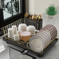 Buruis Stainless Steel Dish Drying Rack with Drainage System, Black by KeepYourBathroomKitchenandHomeOrganized