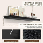 RICHFOCUS Long Floating Shelves for Wall 1Pack, Black, 48" Lx8 D - Image 5
