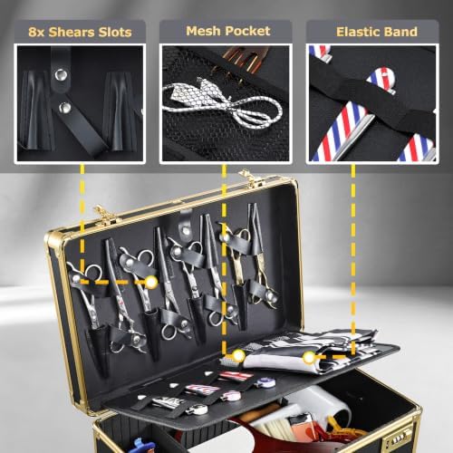 Professional Barber Tool Case & Hair Clipper Organizer with Barber Tray - Image 3