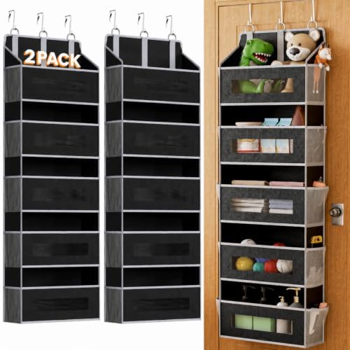 2 Pack 5 Tier Over the Door Organizer for Bathroom, Bedroom, Pantry, Black by Unknown