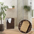 Casafield Large Laundry Hamper with Lid and Removable Liner Bag - Espresso Dark Brown, Woven Water Hyacinth Rectangular Laundry Basket Clothes Sorter - Image 2
