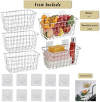 JUNCHU CHERRY 5 Pack Hanging Storage Basket, Bathroom Basket, Household Goods, with Traceless Tape, no Drilling, for Cabinet Storage, Kitchen, Bathroom, Storage Room,Chrome - Image 6