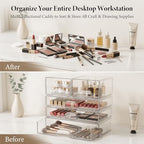 Clear Stackable Storage Drawers Set of 3 Bathroom Makeup Organizer Bins - Image 5