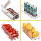 Set of 8 Refrigerator Pantry Organizer Bins - Stackable Fridge Organizers with Handles for Pantry, Freezer, Kitchen, Countertops, Cabinets - Clear Plastic Food Storage Bins - Image 7