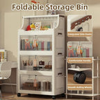 260QT Stackable Storage Bins with Lids & Rack, 6 Tier Large Capacity Foldable Storage Cabinet, Clear Collapsible Pantry Organizer for Home, Kitchen, Bathroom, Dorm, Office, Clear - Image 4