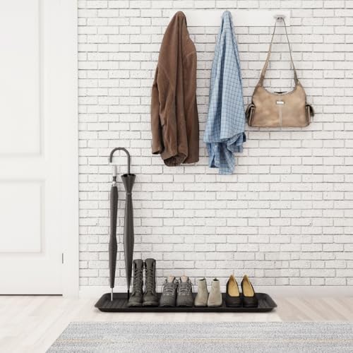 Matace 1 Pack Rubber Large Boot Tray for Entryway,Long Shoe Tray,Slim Boot Mat for Indoor and Outdoor Use, 16x40 in (Pack of 1) - Image 4