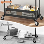 Clothes Rack 210 LBS Double Rods Extra Storage Basket - Image 5
