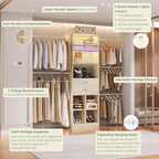 Besiost Closet System, Built in, Not Free Standing, Enclosed Storage Volume: 2.58 ft³, Greige Oak - Image 6