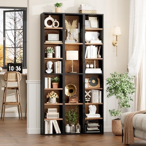 FOTOSOK 2 Pcs 71'' Tall Narrow Bookshelf, 8-Tier Media Tower Rack Set of 2 - Image 5