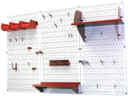 Wall Control Pegboard Organizer 4 ft. Metal Pegboard Standard Tool Storage Kit with White Toolboard and Red Accessories - Image 2
