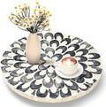 Reallnaive Mother of Pearl Lazy Susan, Round, Floral by Reallnaive