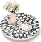 Reallnaive Mother of Pearl Lazy Susan, Round, Floral by Reallnaive
