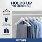 Zober Wooden Hangers 20 Pack, Heavy Duty Clothes Hangers, Non Slip, White - Image 4