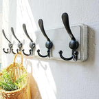 Dseap Coat Rack Wall Mounted - 5 Tri Hooks, Heavy Duty, Wooden Wall Coat Hanger Coat Hook for Clothes Hat Jacket Clothing, White & Black, Pack of 2 - Image 5