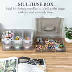 MyGift Smoke Gray Craft Storage Organizer Case, 24 Compartments & 6 Drawers - Image 4