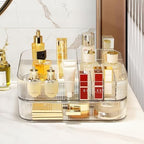Clear Makeup Organizer for Vanity, Large Desk Organizer with Stackable Drawer for Cosmetics, Skincare, Lipsticks, Palette, Nail Care, Ideal Storage for Dresser and Bathroom Countertop - Image 2
