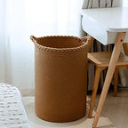 72L Cotton Woven Laundry Hamper,Laundry Basket for Blankets,Pillows,Toys,Shoes Tall Clothes Hamper Light Brown 22''H 16''D - Image 7