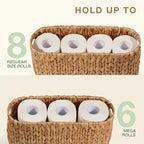 84ECO Toilet Paper Storage Basket, Toilet Paper Holder with Storage for Up to 8 Rolls, Coastal Bathroom Decor, Rattan Bathroom Accessories - Image 5