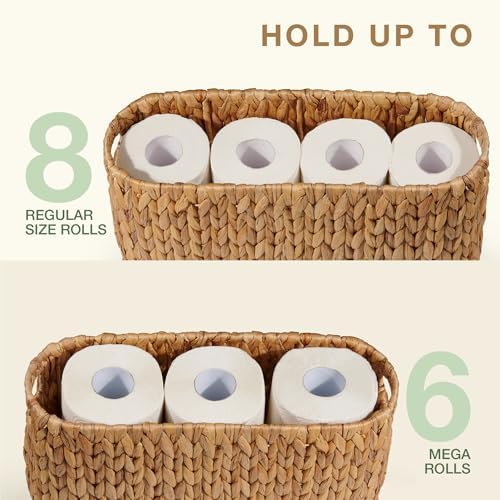 84ECO Toilet Paper Storage Basket, Toilet Paper Holder with Storage for Up to 8 Rolls, Coastal Bathroom Decor, Rattan Bathroom Accessories - Image 5