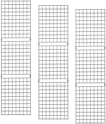 Econoco Portable Grid Panels, Wire Display, 3 Pack, Black, 2x6ft by Econoco