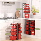 LAMU 10-Tier Heavy Duty Pots and Pans Organizer under Cabinet, 23.6" H - Image 3