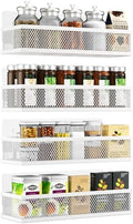 Spice Rack Wall Mounted, 4 Pack Pantry Door Organizer & Hanging Storage Baskets Organizer Wall Mount, Large Capacity Metal Spice Shelf for Kitchen Cabinet, Bathroom, Shower, Home Decor, Modern Design by Umomi