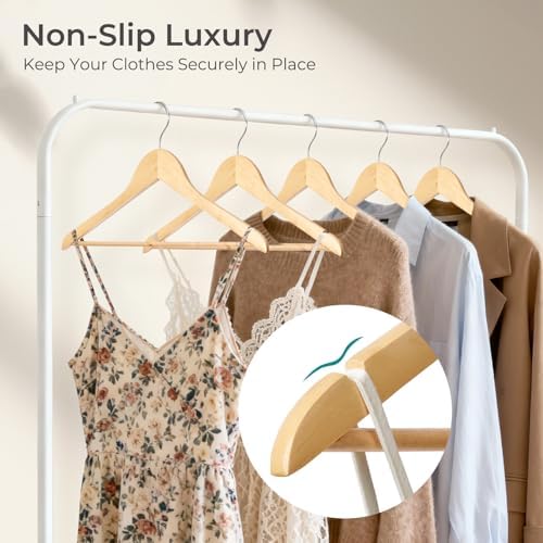 HOUSE DAY Premium Wooden Hangers 100 Pack, Heavy Duty & Durable Coat Hanger - Image 4