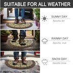 CHICHIC Entrance Door Mat Large 18 x 30 Inch Entry Way Doormat Front Door Rugs Outdoors Heavy Duty Welcome Mat Non Slip Rubber Back Low Profile for Garage, Patio, High Traffic Area, Semicircle - Image 6