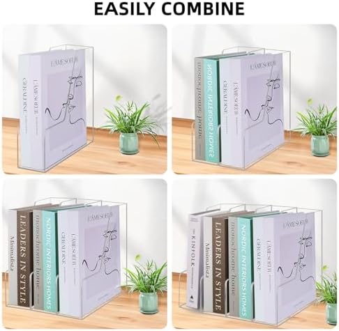 Clear Acrylic Magazine Rack, Vertical File Holder, Desk Organizer Storage Stand for Office, 4 Pack - Image 5