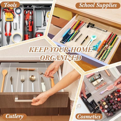 Teenyyou 1 Pcs Expandable Drawer Organizer, 12 x 16 Inches, 5-7 Slots - Image 5
