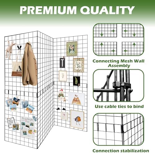 Grid Wall Panels 3 Pcs, Commercial Grade Gridwall Panels, Metal Grid Wall Panel Display Stand, You Can DIY 6 Pack 2'x3' or 3 Pack 2'x6' (Black) - Image 4
